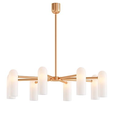 Elegant Brass Round Chandelier 3D model image 1 