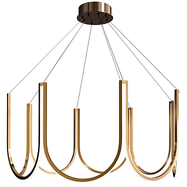 U-Shaped LED Chandelier Pendant Light 3D model image 1 