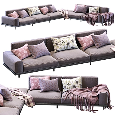 Modern Italian Design: Arflex Naviglio Sofa 3D model image 1 