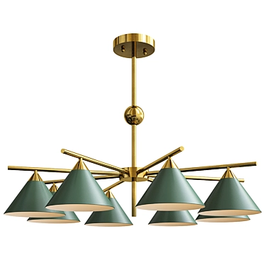 Sleek Cone Chandelier 3D model image 1 