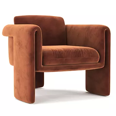 Luxury Velvet Chair - Floria 3D model image 1 