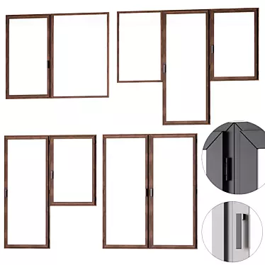 Versatile Window Set: 12 Styles in 3 Colors 3D model image 1 