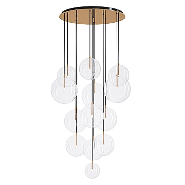 Contemporary Brass Chandelier 3D model image 1 