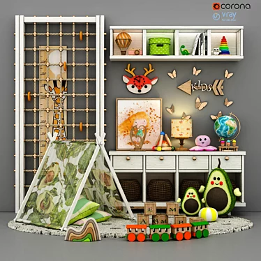 Whimsical Kids Room Decor 3D model image 1 