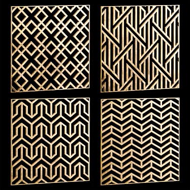 Decorative Square Panel Set 3D model image 1 