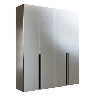 Stylish Stainless Steel Lit Cupboard 3D model image 1 