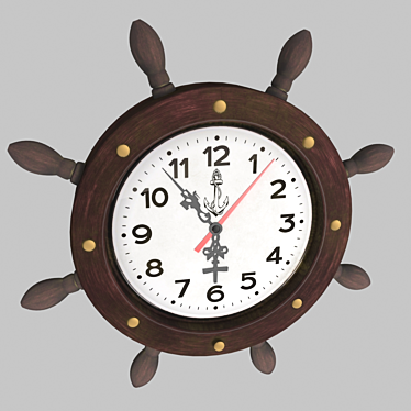 Nautical Rudder Watch: Stylish Maritime Timepiece 3D model image 1 