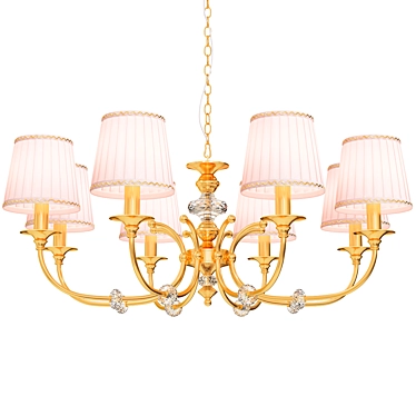 Elegant Crystal Lux Iridium Chandelier 3D model image 1 