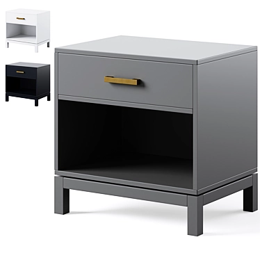 Parke Kids Nightstand: Navy, Charcoal, White 3D model image 1 