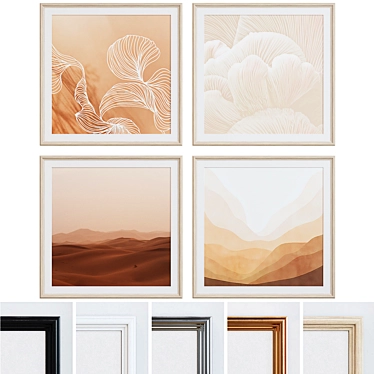 Modern Style Picture Frame Set 3D model image 1 