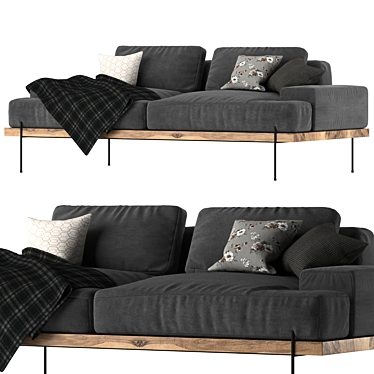 Modern Rivera Sofa: Stylish & Comfortable 3D model image 1 