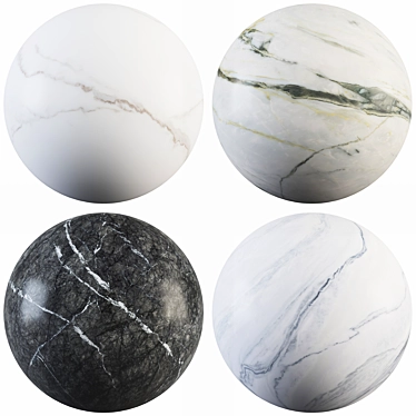 Luxury Marble Collection: Bella White, Calacata Emerald, Marquina Gray, Cool White. 3D model image 1 