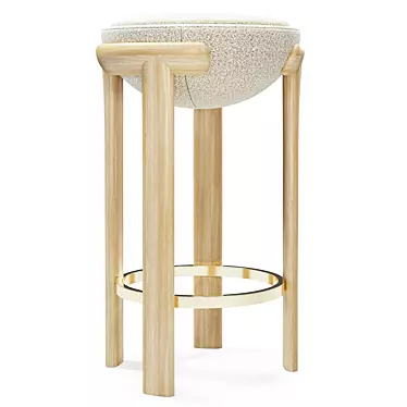 Maxime Oak Bar Stool 3D model image 1 