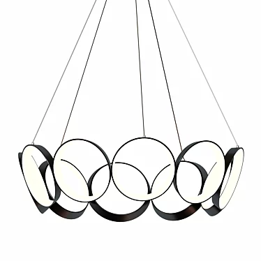 Modern Round LED Pendant Chandelier 3D model image 1 