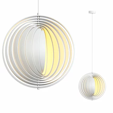 Elegant Swivel Ring Pendant Lamp 3D model image 1 