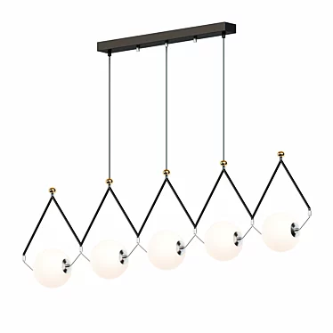 Modern LED Chandelier: Black or Gold 3D model image 1 