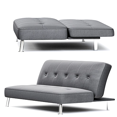 Sleek Modern Armless Sofa 3D model image 1 