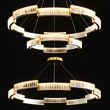Elegant LED Crystal Chandelier 3D model image 1 