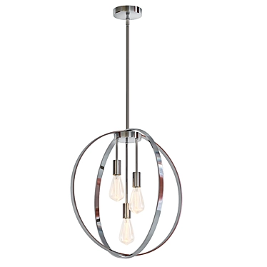 Elegant 3-Light Chandelier 3D model image 1 