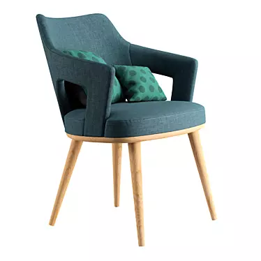Elegant Oak Dining Chair 3D model image 1 