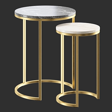 Elegant Bronze Side Table 3D model image 1 