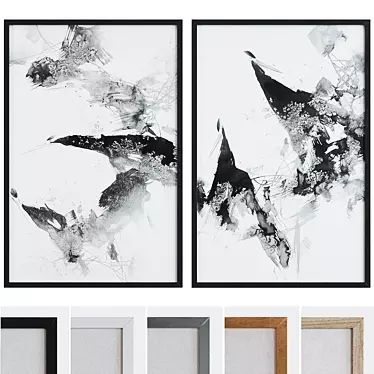 Modern Abstract Picture Frame Set 3D model image 1 