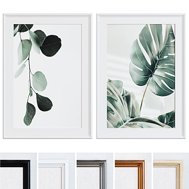 Modern Leaf Picture Frame Set 3D model image 1 