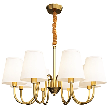 Traditional Cone Chandelier: Elegant Pendant Lighting 3D model image 1 