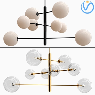 Modern Pellet Chandelier: Stunning Design 3D model image 1 