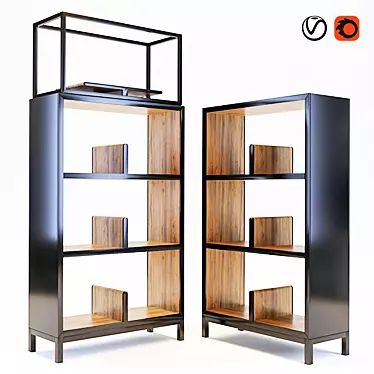Modern Nea Bookcase: Stylish and Functional 3D model image 1 