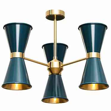 HYDE 6-Light Pendant: Smoke Blue Elegance 3D model image 1 