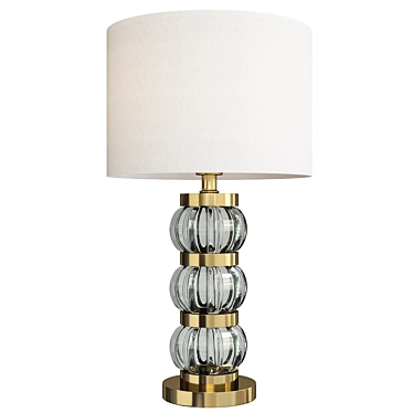 Elegant Smoked Gray Brass Gold Table Lamp 3D model image 1 