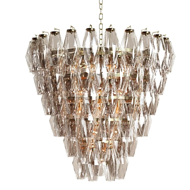 Smoked Glass Elegance: Benini S Chandelier 3D model image 1 