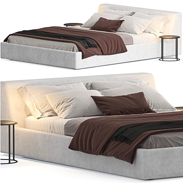 Meridiani Louis Bed: Luxurious Comfort in your Bedroom 3D model image 1 