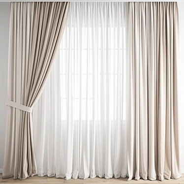 Premium 3D Curtain Model 3D model image 1 