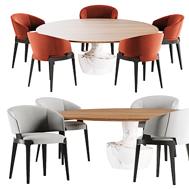 Elegant Potocco Velis Dining Table 3D model image 1 