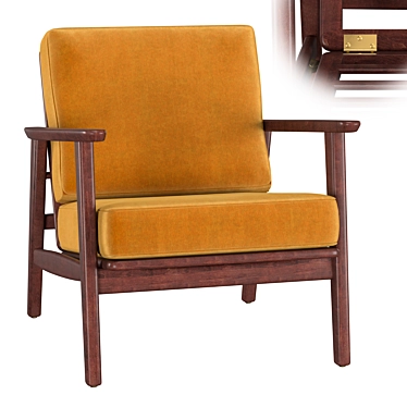 Title: Elegant Danish Recliner 3D model image 1 