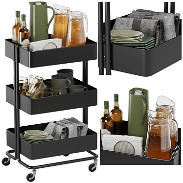 Ikea Kitchen Storage Cart 3D model image 1 