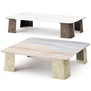 Elegant Marble Dining Table 3D model image 1 