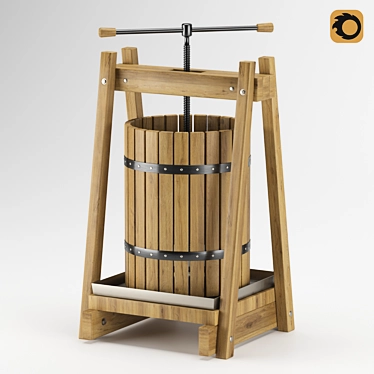 Artisan Beechwood Wine & Fruit Press 3D model image 1 