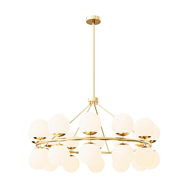 Elegant Antique Brass Chandelier 3D model image 1 