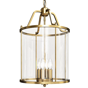 Elegant Glass Cylinder Chandelier 3D model image 1 