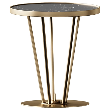 Elegant Brass and Marble Side Table 3D model image 1 