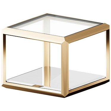 Elegant Brass Coffee Table 3D model image 1 