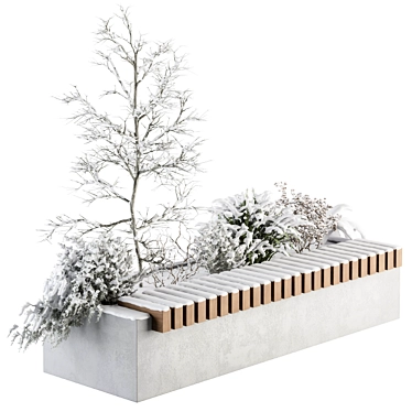 Snowy Oasis Urban Bench: Set 32 3D model image 1 