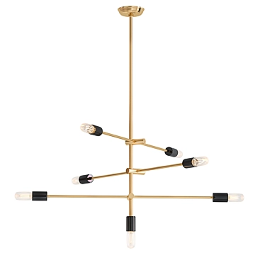 Elegant Brass Pendant Lighting 3D model image 1 