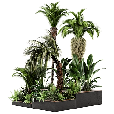 Lush Outdoor Garden Set: Bush & Tree 3D model image 1 