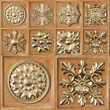 Square Trim Ornaments for 3D Software 3D model image 1 