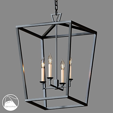 Bird's Cage Pendant: Stylish & Modern 3D model image 1 