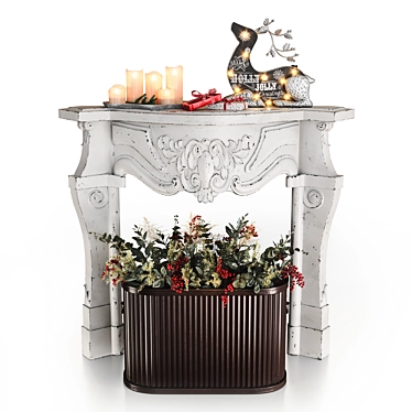 Holly Jolly Christmas Mantel Set 3D model image 1 